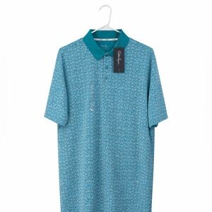 Walter Hagen Men's NEW W Tags Large Performance 11 Dogwood Ditsy Golf Polo Shirt